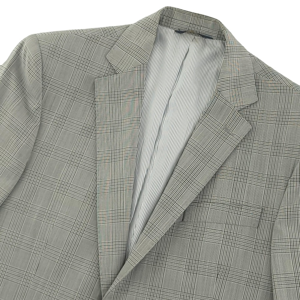 Brooks Brothers Blazer Mens 41R Gray Plaid Wool Stretch Sport Coat Jacket